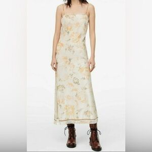 Zara SS2020 Collection Limited Edition Cream Floral Sequinned Maxi Dress US M